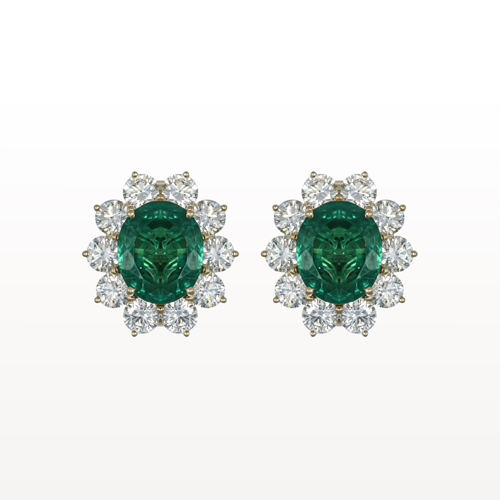 The Emerald Halo Bloom Studs